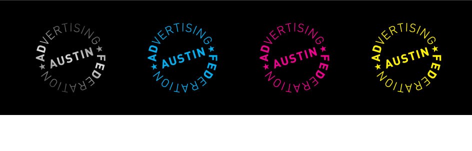 Austin Ad Fed Advertising Federation Logo Design Branding Identity CMYK