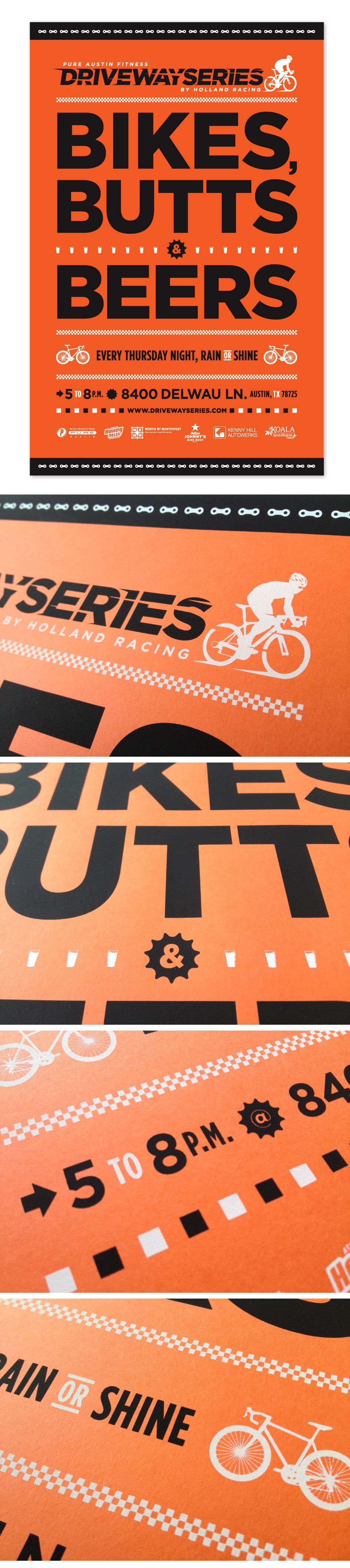 Driveway-Series-Pure-Austin-Mellow-Johnnys-Austin-Texas-Crit-Thursday-Bike-Bicycle-Race-Car-Track-Logo-Branding-Leaders-Jersey-Poster-Identity-Screen-Print